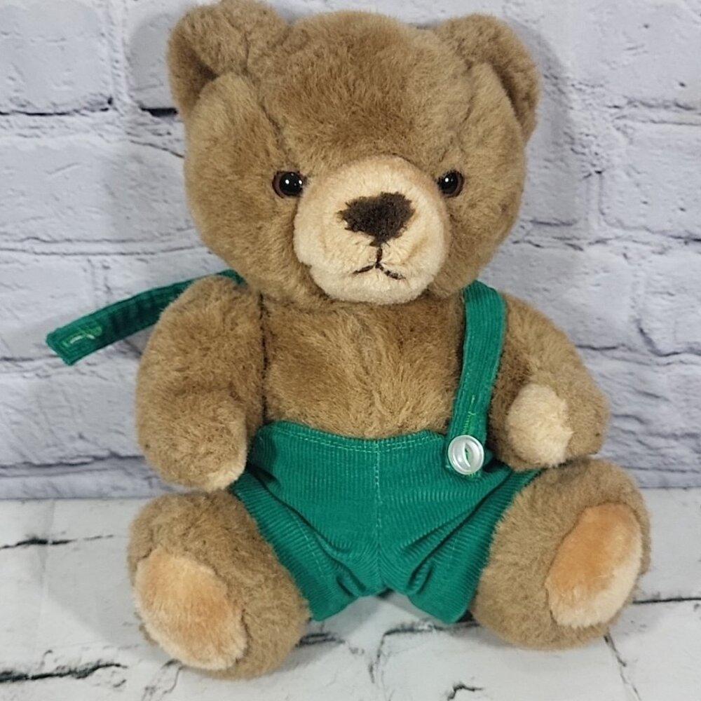 Vintage 80's Eden Corduroy Teddy Bear Classic Jointed Missing Button Rare HTF